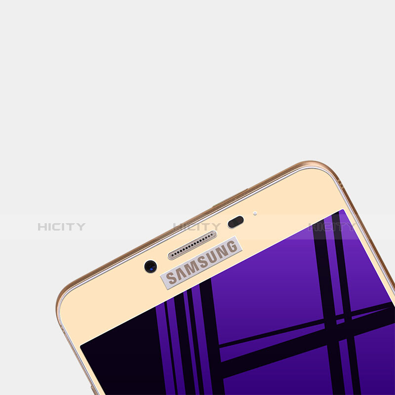 Samsung Galaxy C5 SM-C5000用強化ガラス フル液晶保護フィルム F05 サムスン ゴールド