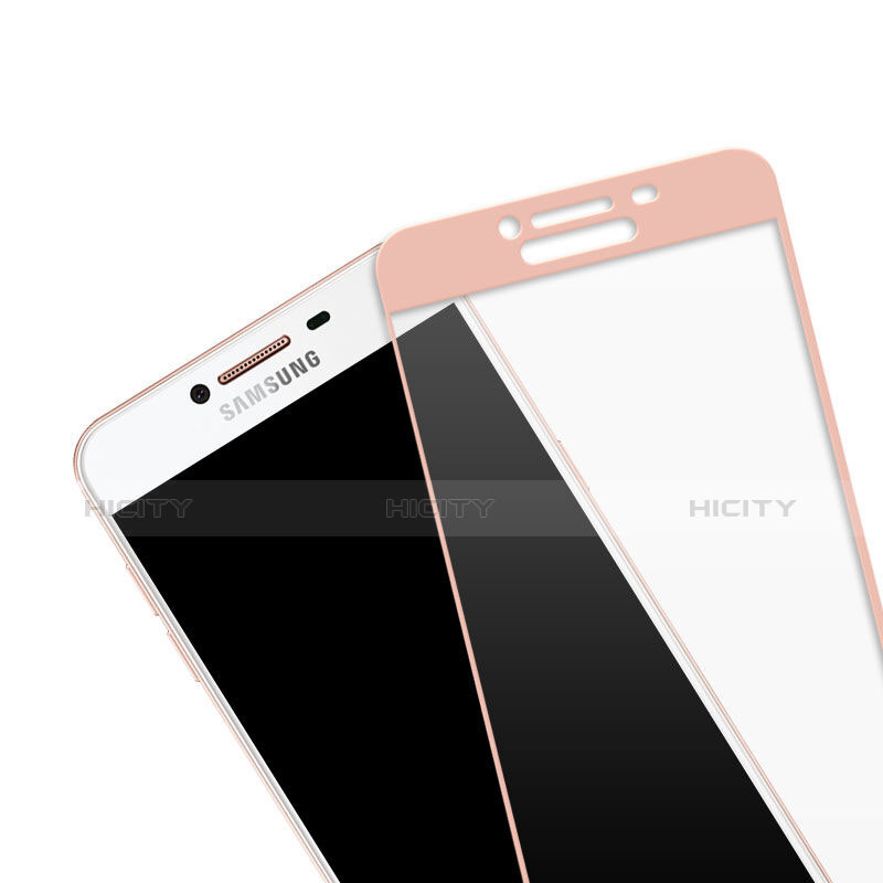 Samsung Galaxy C5 SM-C5000用強化ガラス フル液晶保護フィルム サムスン ピンク