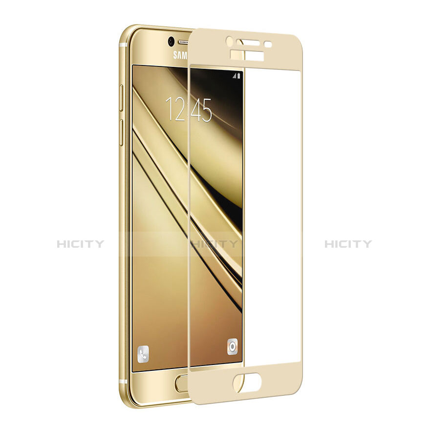 Samsung Galaxy C5 SM-C5000用強化ガラス フル液晶保護フィルム サムスン ゴールド