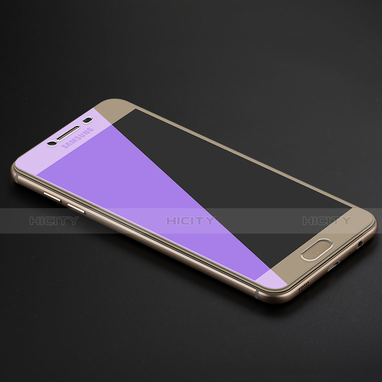 Samsung Galaxy C5 SM-C5000用アンチグレア ブルーライト 強化ガラス 液晶保護フィルム B02 サムスン ネイビー