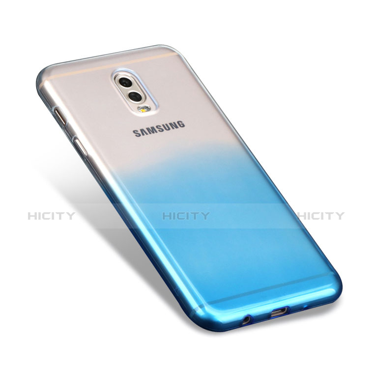 Samsung Galaxy C7 (2017)用極薄ソフトケース グラデーション 勾配色 クリア透明 サムスン ネイビー
