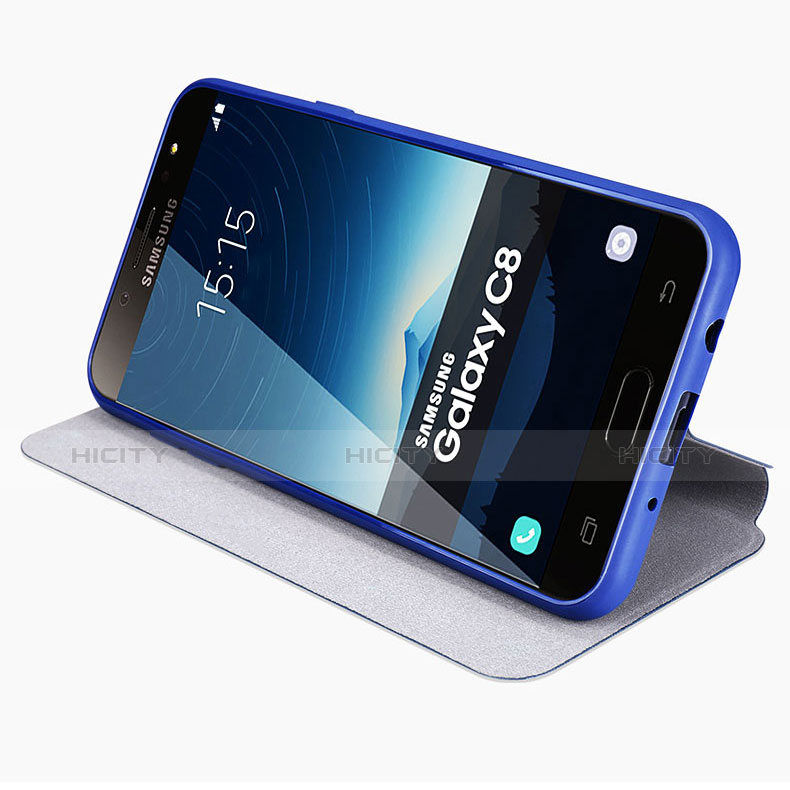 Samsung Galaxy C7 (2017)用手帳型 レザーケース スタンド カバー サムスン 