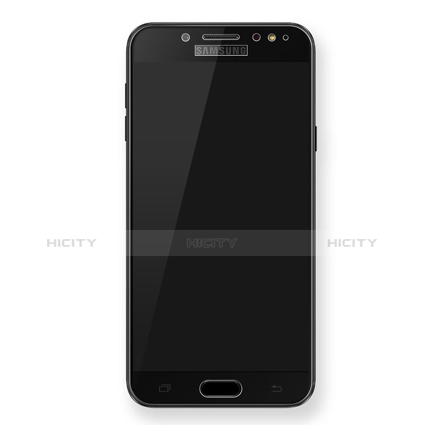 Samsung Galaxy C7 (2017)用強化ガラス フル液晶保護フィルム F02 サムスン ブラック