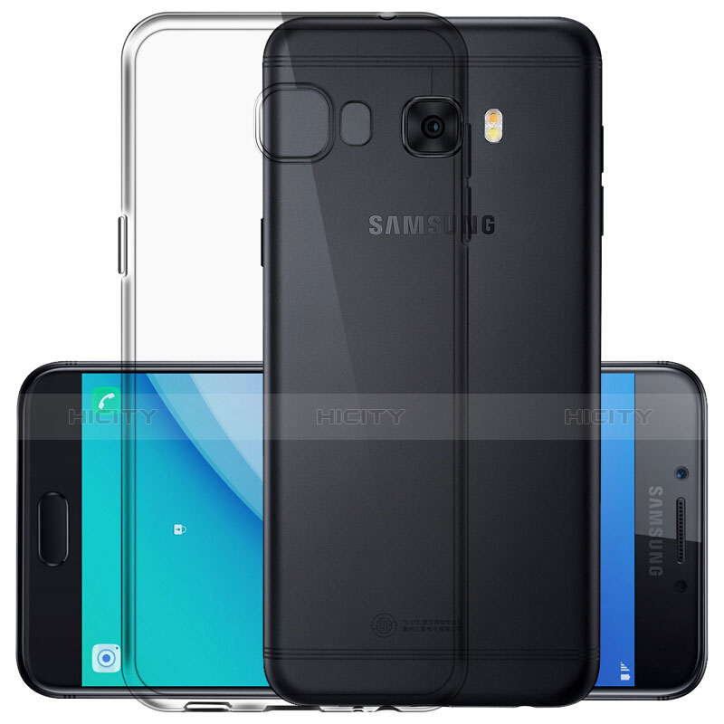 Samsung Galaxy C7 Pro C7010用極薄ソフトケース シリコンケース 耐衝撃 全面保護 クリア透明 サムスン クリア