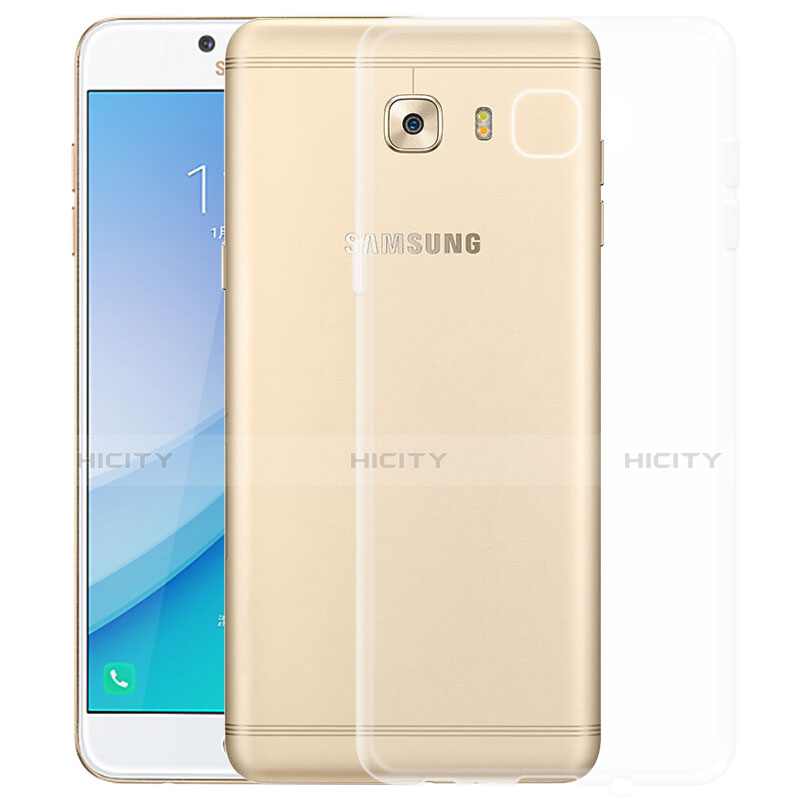 Samsung Galaxy C7 Pro C7010用極薄ソフトケース シリコンケース 耐衝撃 全面保護 クリア透明 T03 サムスン クリア