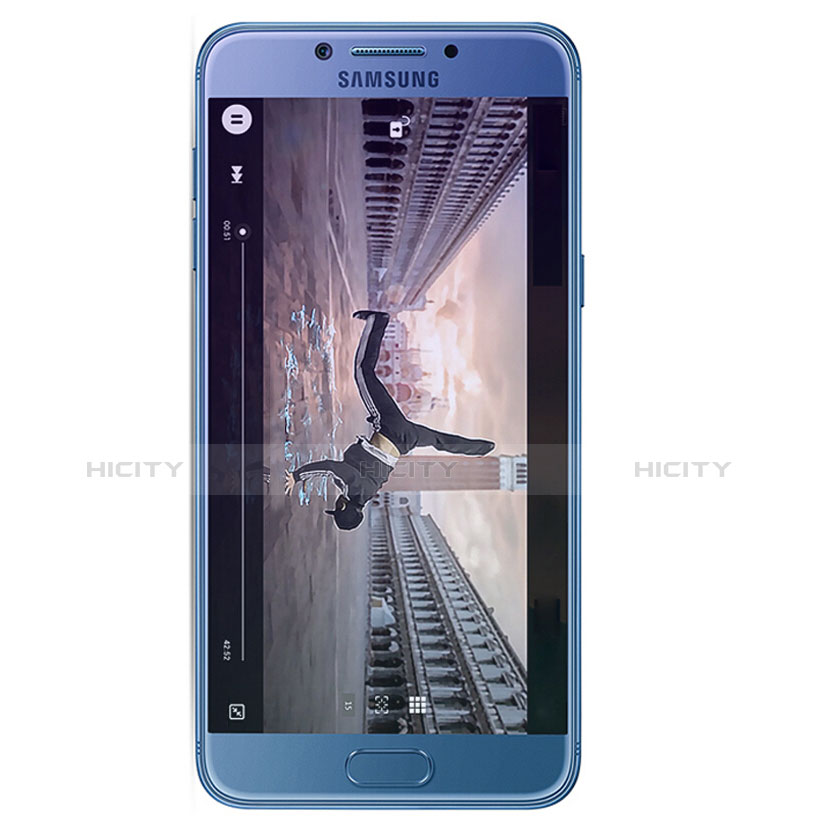 Samsung Galaxy C7 Pro C7010用アンチグレア ブルーライト 強化ガラス 液晶保護フィルム サムスン ネイビー