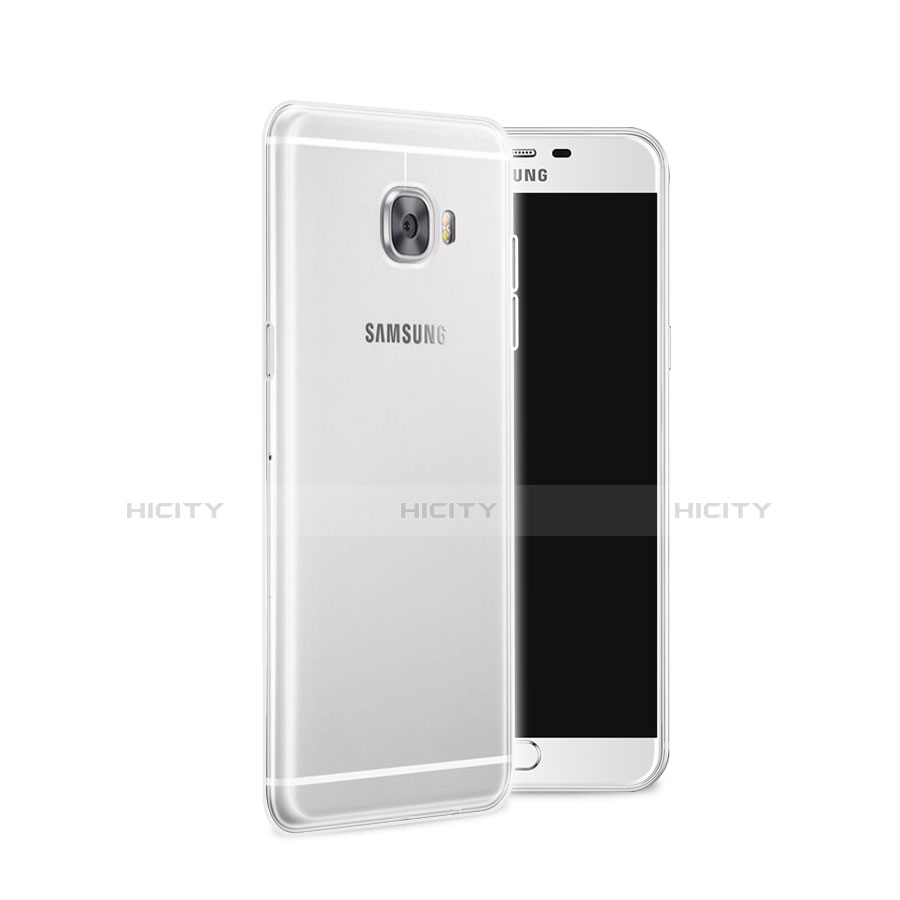 Samsung Galaxy C7 SM-C7000用極薄ソフトケース シリコンケース 耐衝撃 全面保護 クリア透明 カバー サムスン クリア
