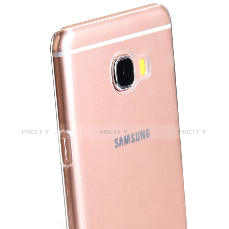 Samsung Galaxy C7 SM-C7000用極薄ソフトケース シリコンケース 耐衝撃 全面保護 クリア透明 T03 サムスン クリア
