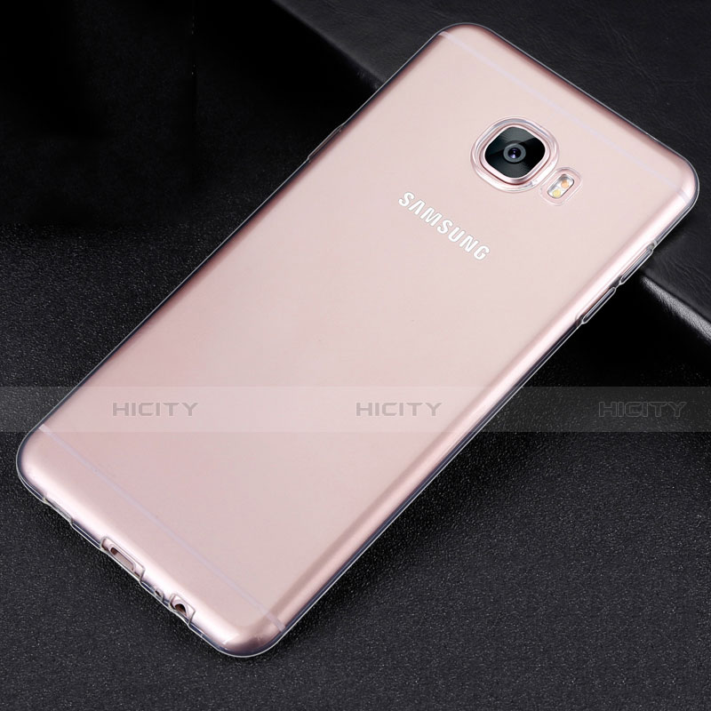 Samsung Galaxy C7 SM-C7000用極薄ソフトケース シリコンケース 耐衝撃 全面保護 クリア透明 R01 サムスン クリア