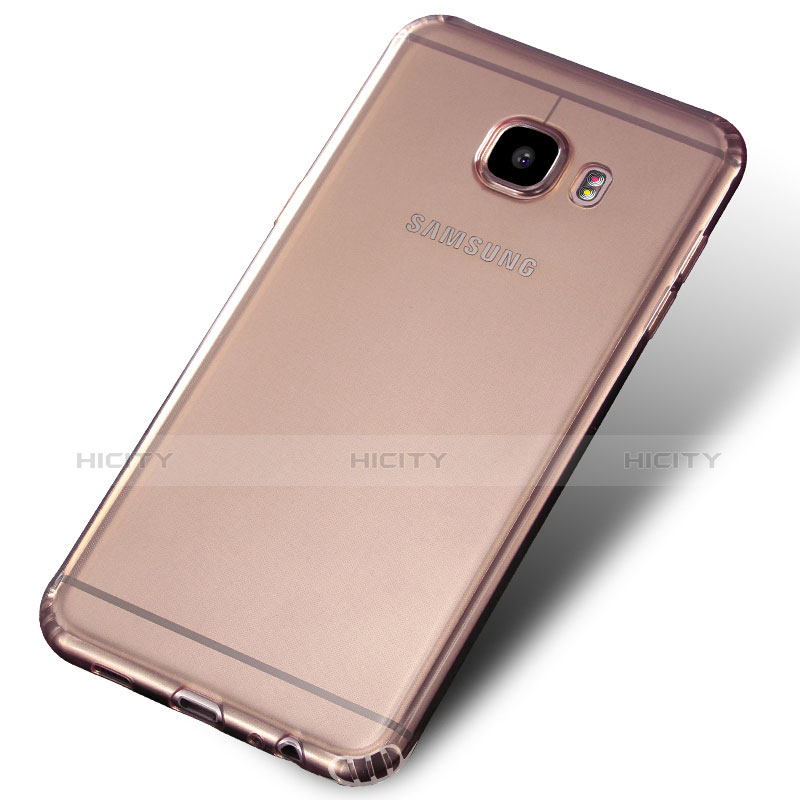 Samsung Galaxy C7 SM-C7000用極薄ソフトケース シリコンケース 耐衝撃 全面保護 クリア透明 Q02 サムスン クリア