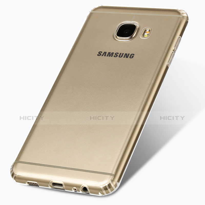 Samsung Galaxy C7 SM-C7000用極薄ソフトケース シリコンケース 耐衝撃 全面保護 クリア透明 T04 サムスン クリア
