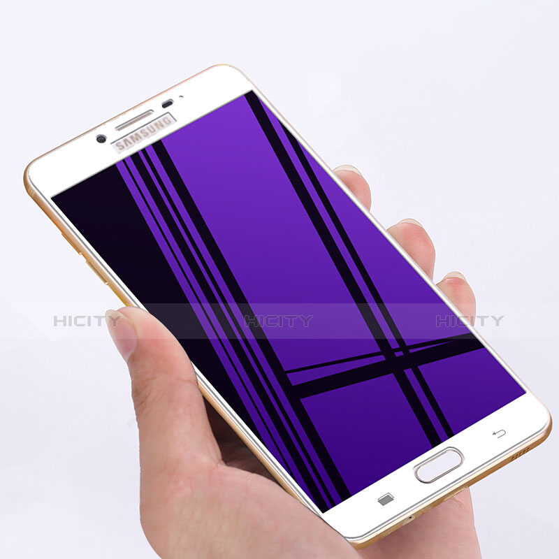 Samsung Galaxy C7 SM-C7000用強化ガラス フル液晶保護フィルム F05 サムスン ホワイト