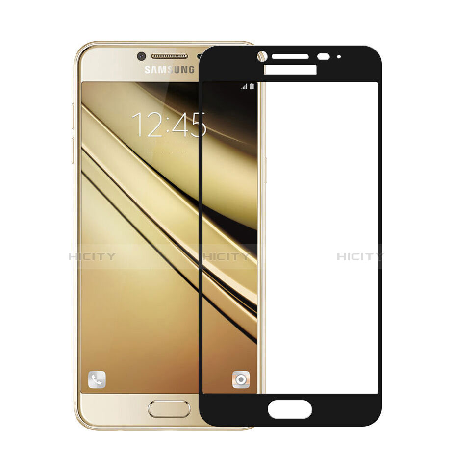 Samsung Galaxy C7 SM-C7000用強化ガラス フル液晶保護フィルム サムスン ブラック