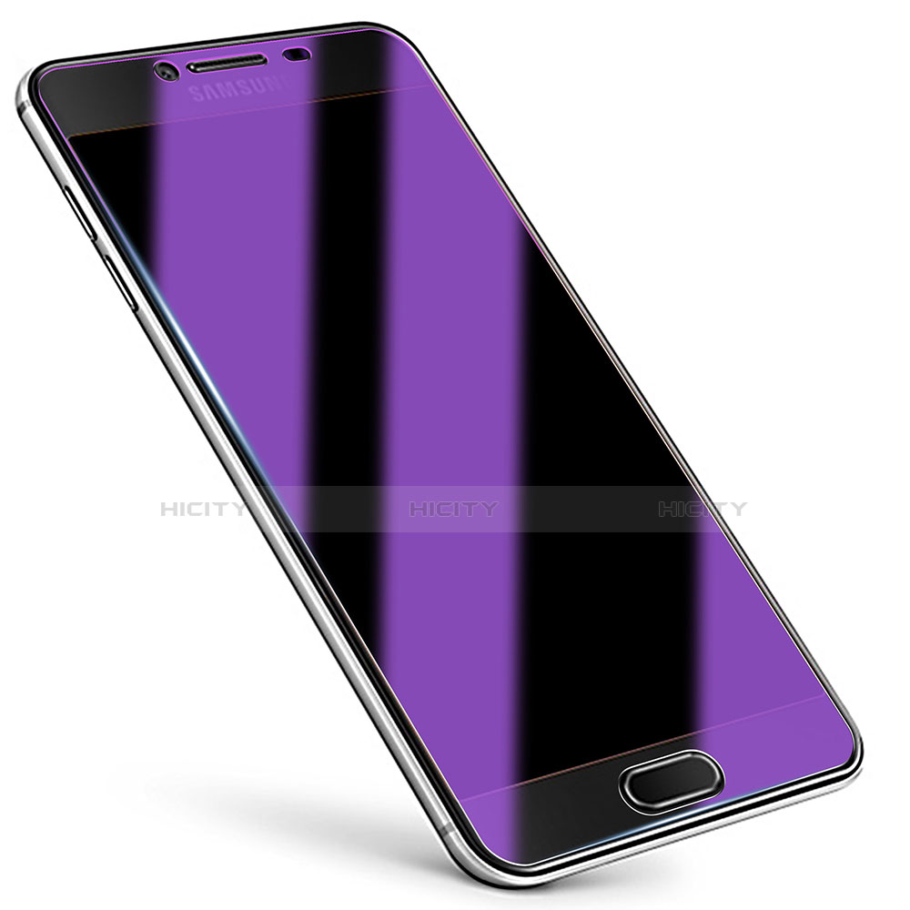 Samsung Galaxy C7 SM-C7000用アンチグレア ブルーライト 強化ガラス 液晶保護フィルム B01 サムスン ネイビー