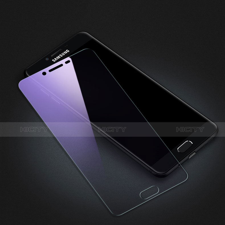 Samsung Galaxy C7 SM-C7000用アンチグレア ブルーライト 強化ガラス 液晶保護フィルム B01 サムスン ネイビー