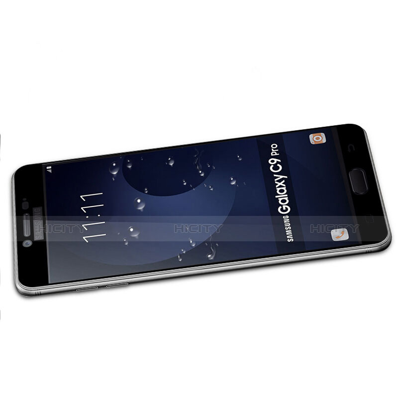 Samsung Galaxy C9 Pro C9000用強化ガラス フル液晶保護フィルム サムスン ブラック