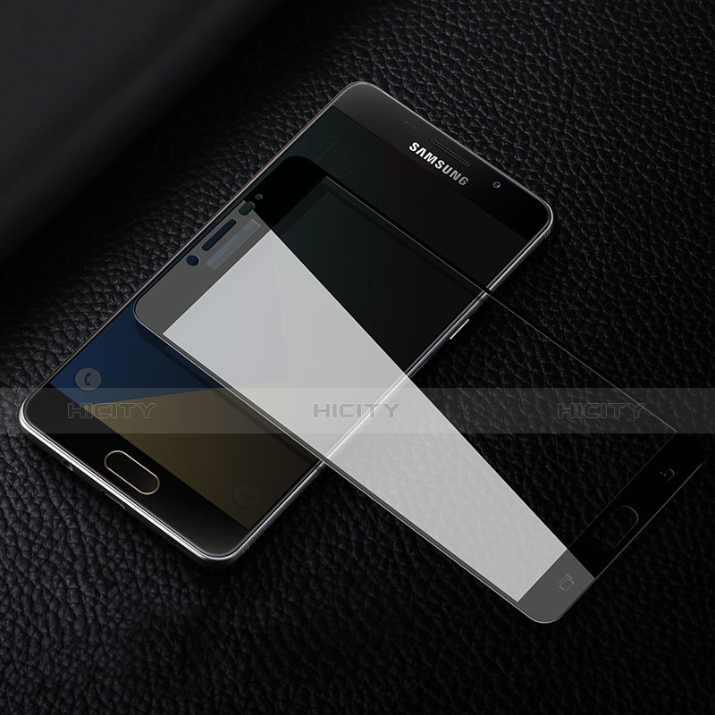 Samsung Galaxy C9 Pro C9000用強化ガラス フル液晶保護フィルム F02 サムスン ブラック