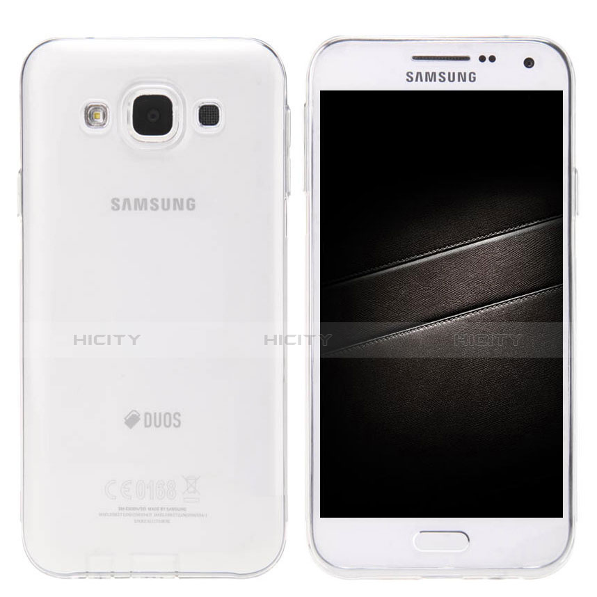 Samsung Galaxy E5 SM-E500F E500H用極薄ソフトケース シリコンケース 耐衝撃 全面保護 クリア透明 カバー サムスン クリア