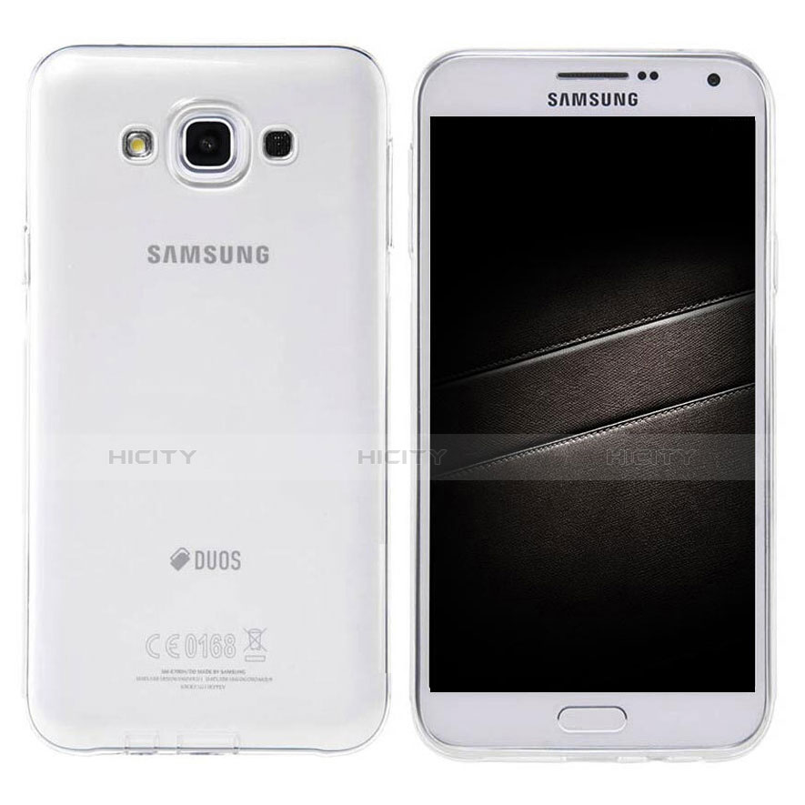 Samsung Galaxy E7 SM-E700 E7000用極薄ソフトケース シリコンケース 耐衝撃 全面保護 クリア透明 カバー サムスン クリア