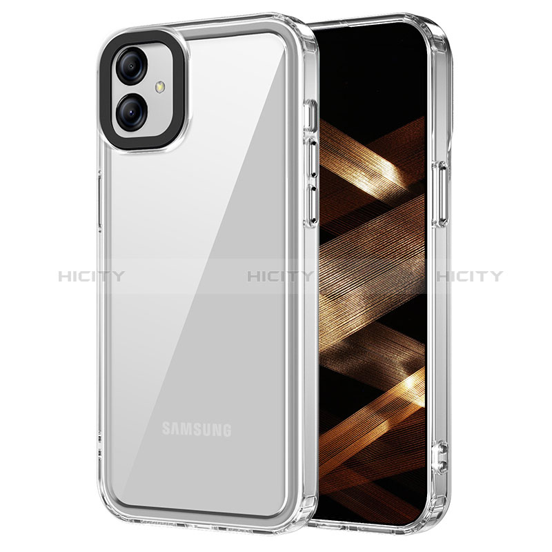 Samsung Galaxy F04用ハイブリットバンパーケース クリア透明 プラスチック カバー AC1 サムスン 