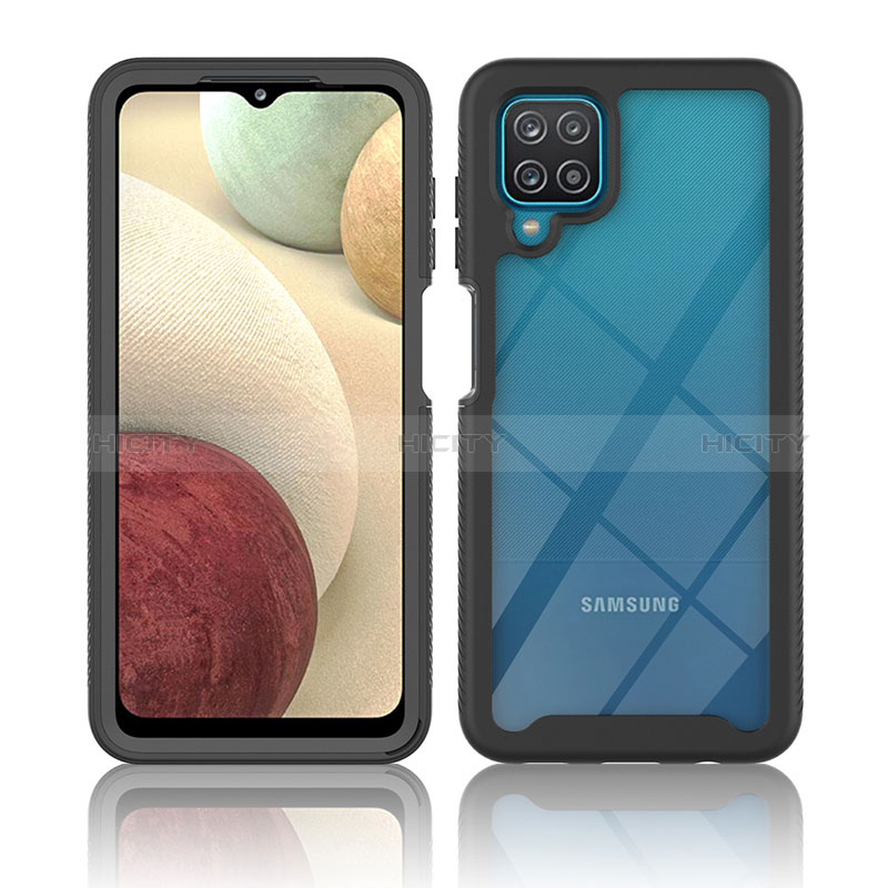Samsung Galaxy F12用360度 フルカバー ハイブリットバンパーケース クリア透明 プラスチック カバー ZJ3 サムスン 