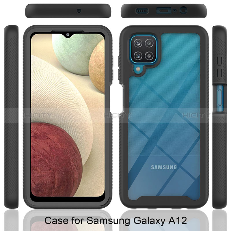Samsung Galaxy F12用360度 フルカバー ハイブリットバンパーケース クリア透明 プラスチック カバー JX2 サムスン 