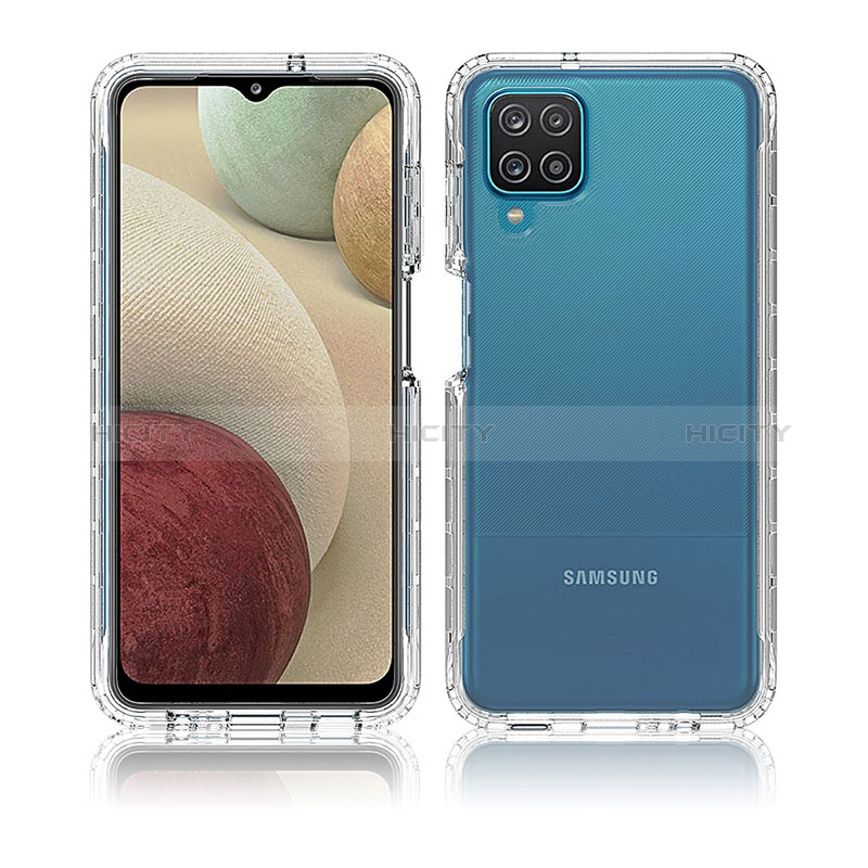Samsung Galaxy F12用前面と背面 360度 フルカバー 極薄ソフトケース シリコンケース 耐衝撃 全面保護 バンパー 勾配色 透明 サムスン 