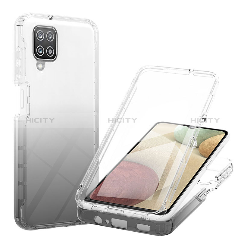 Samsung Galaxy F12用前面と背面 360度 フルカバー 極薄ソフトケース シリコンケース 耐衝撃 全面保護 バンパー 勾配色 透明 YB1 サムスン 