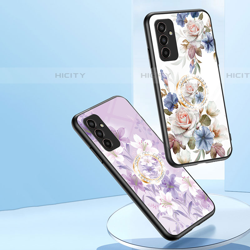 Samsung Galaxy F13 4G用ハイブリットバンパーケース プラスチック 鏡面 花 カバー S01 サムスン 