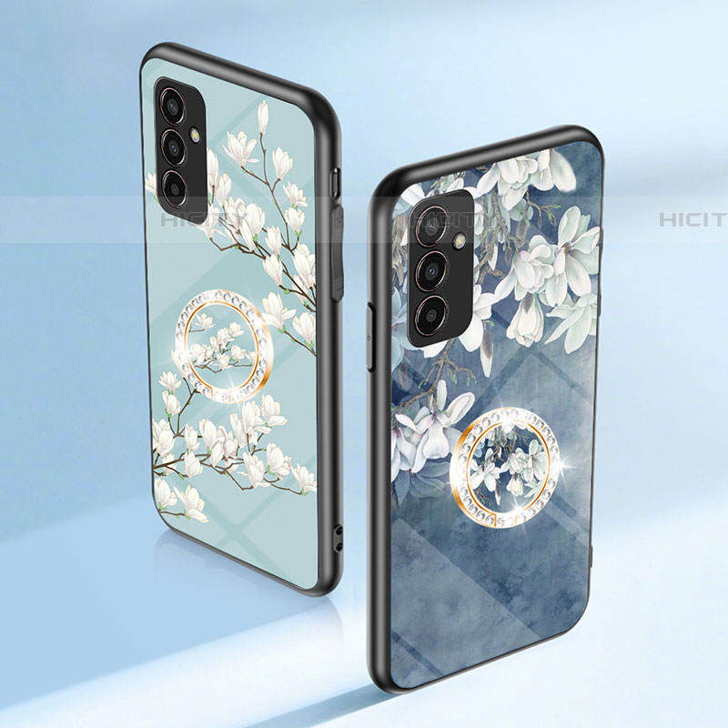 Samsung Galaxy F13 4G用ハイブリットバンパーケース プラスチック 鏡面 花 カバー S01 サムスン 