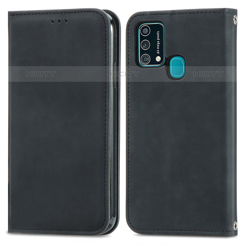 Samsung Galaxy F41用手帳型 レザーケース スタンド カバー S04D サムスン ブラック