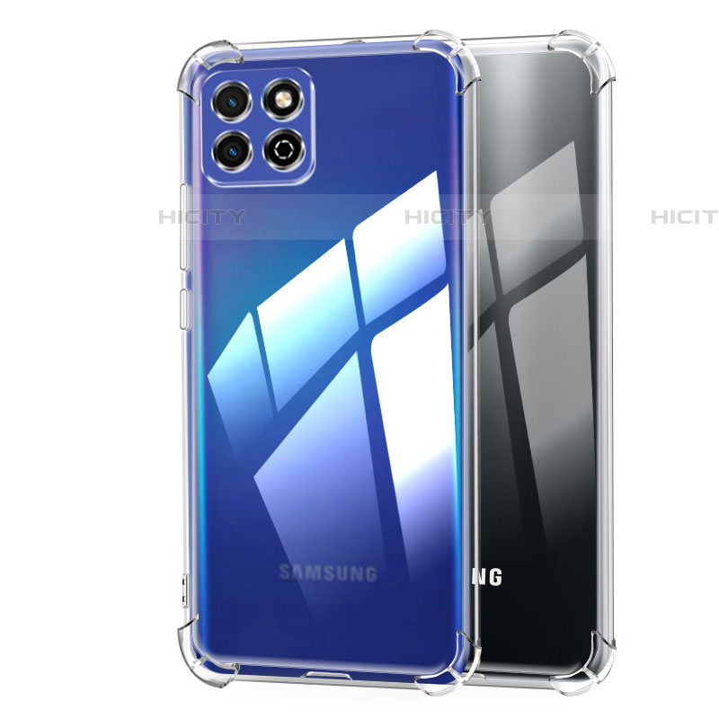 Samsung Galaxy F42 5G用極薄ソフトケース シリコンケース 耐衝撃 全面保護 クリア透明 T06 サムスン クリア