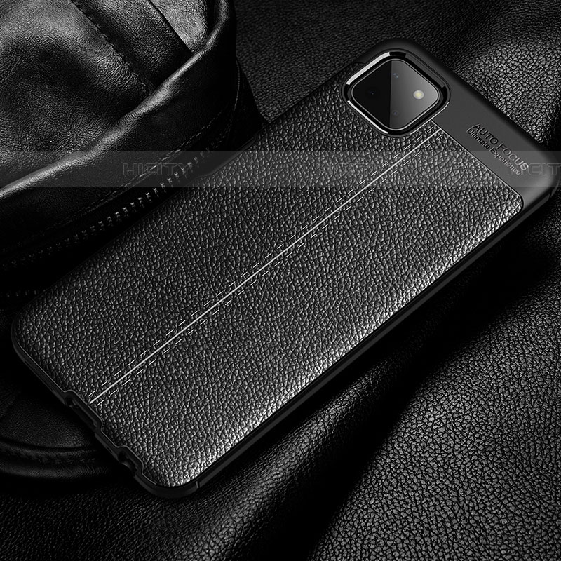 Samsung Galaxy F42 5G用シリコンケース ソフトタッチラバー レザー柄 カバー サムスン 