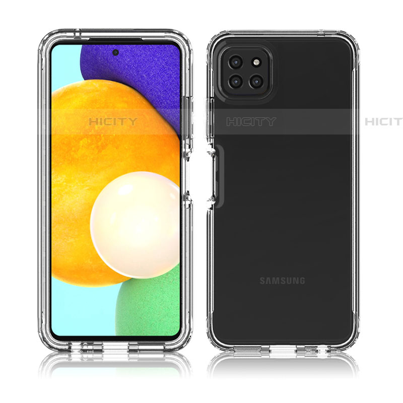 Samsung Galaxy F42 5G用前面と背面 360度 フルカバー 極薄ソフトケース シリコンケース 耐衝撃 全面保護 バンパー 勾配色 透明 サムスン 