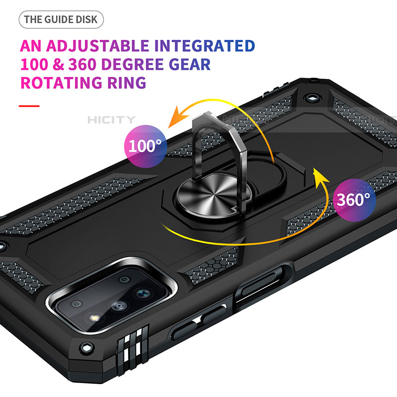 Samsung Galaxy F52 5G用ハイブリットバンパーケース プラスチック アンド指輪 マグネット式 MQ3 サムスン 