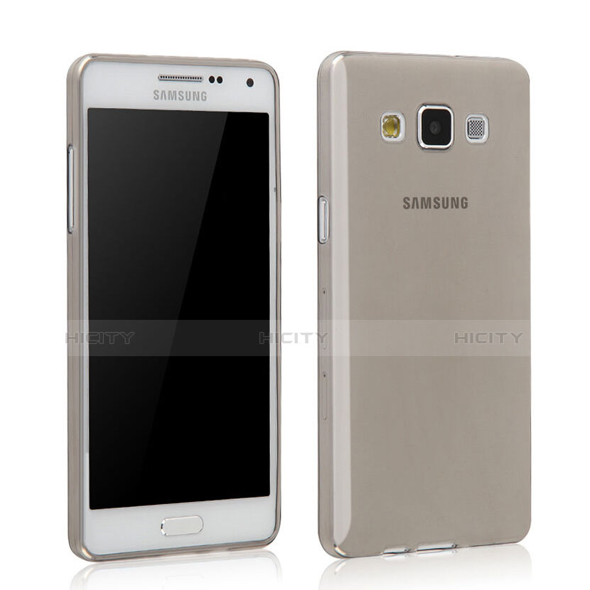 Samsung Galaxy Grand 3 G7200用極薄ソフトケース シリコンケース 耐衝撃 全面保護 クリア透明 サムスン グレー