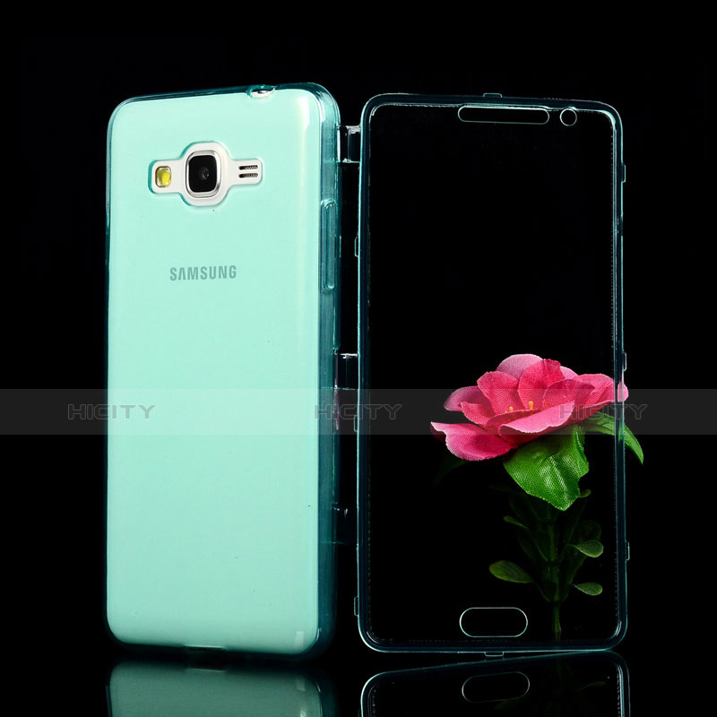 Samsung Galaxy Grand Prime SM-G530H用ソフトケース フルカバー クリア透明 サムスン ブルー