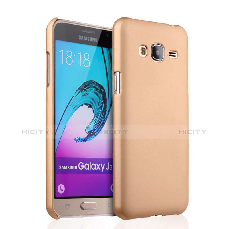 Samsung Galaxy J3用ハードケース プラスチック 質感もマット サムスン ゴールド