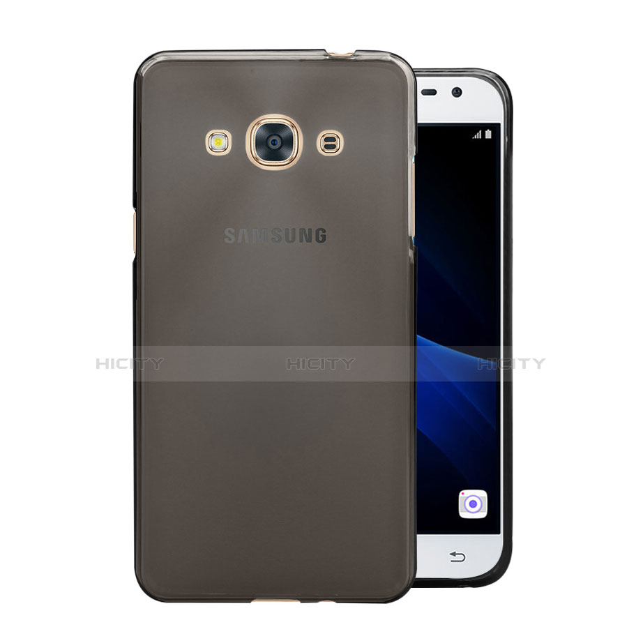 Samsung Galaxy J3 Pro (2016) J3110用極薄ソフトケース シリコンケース 耐衝撃 全面保護 クリア透明 サムスン グレー