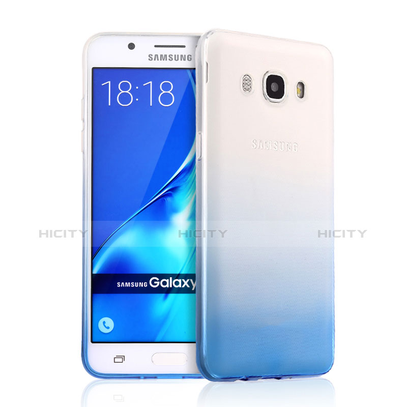 Samsung Galaxy J5 (2016) J510FN J5108用極薄ソフトケース グラデーション 勾配色 クリア透明 サムスン ネイビー