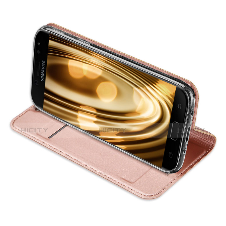 Samsung Galaxy J5 (2017) Duos J530F用手帳型 レザーケース スタンド サムスン ピンク