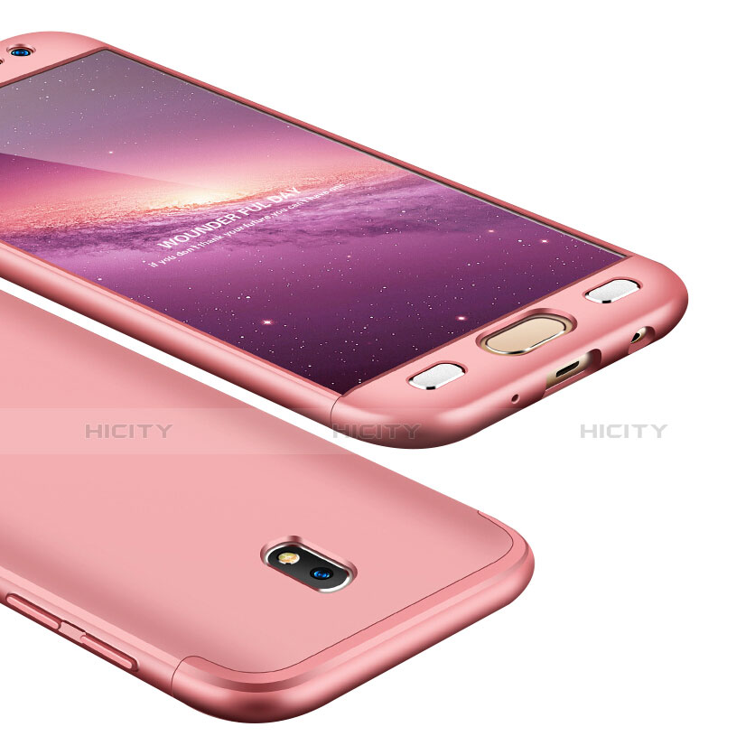 Samsung Galaxy J5 (2017) SM-J750F用ハードケース プラスチック 質感もマット 前面と背面 360度 フルカバー サムスン ローズゴールド
