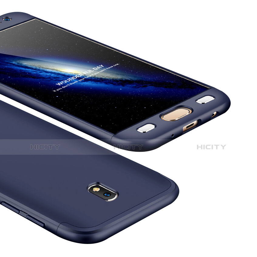 Samsung Galaxy J5 (2017) SM-J750F用ハードケース プラスチック 質感もマット 前面と背面 360度 フルカバー サムスン ネイビー