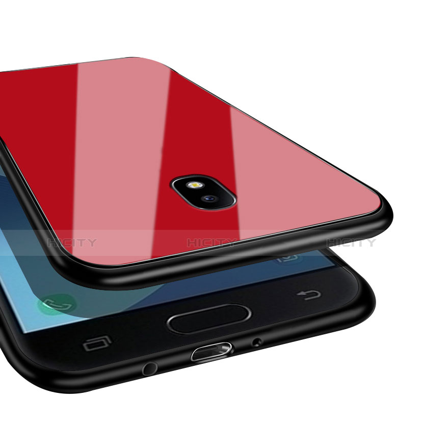 Samsung Galaxy J5 (2017) SM-J750F用シリコンケース ソフトタッチラバー 鏡面 サムスン レッド