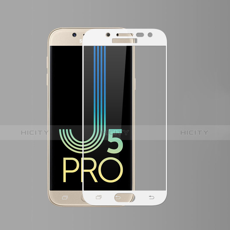 Samsung Galaxy J5 (2017) SM-J750F用強化ガラス フル液晶保護フィルム サムスン ホワイト