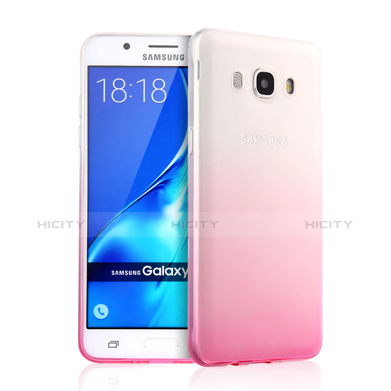 Samsung Galaxy J5 Duos (2016)用極薄ソフトケース グラデーション 勾配色 クリア透明 サムスン ピンク