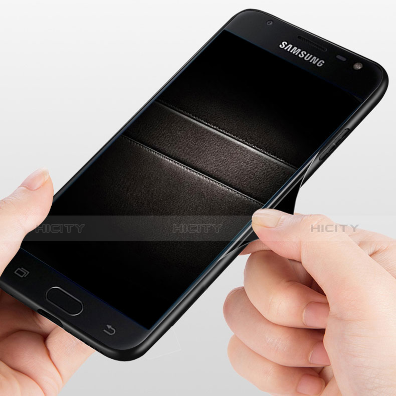 Samsung Galaxy J5 Pro (2017) J530Y用シリコンケース ソフトタッチラバー 鏡面 サムスン ブラック