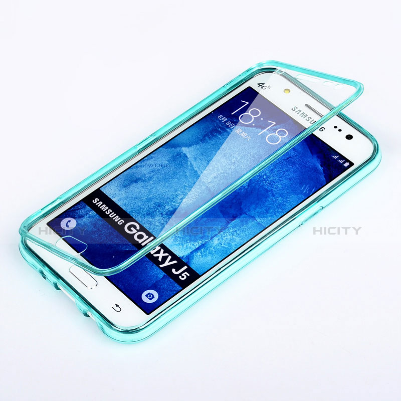 Samsung Galaxy J5 SM-J500F用ソフトケース フルカバー クリア透明 サムスン ブルー