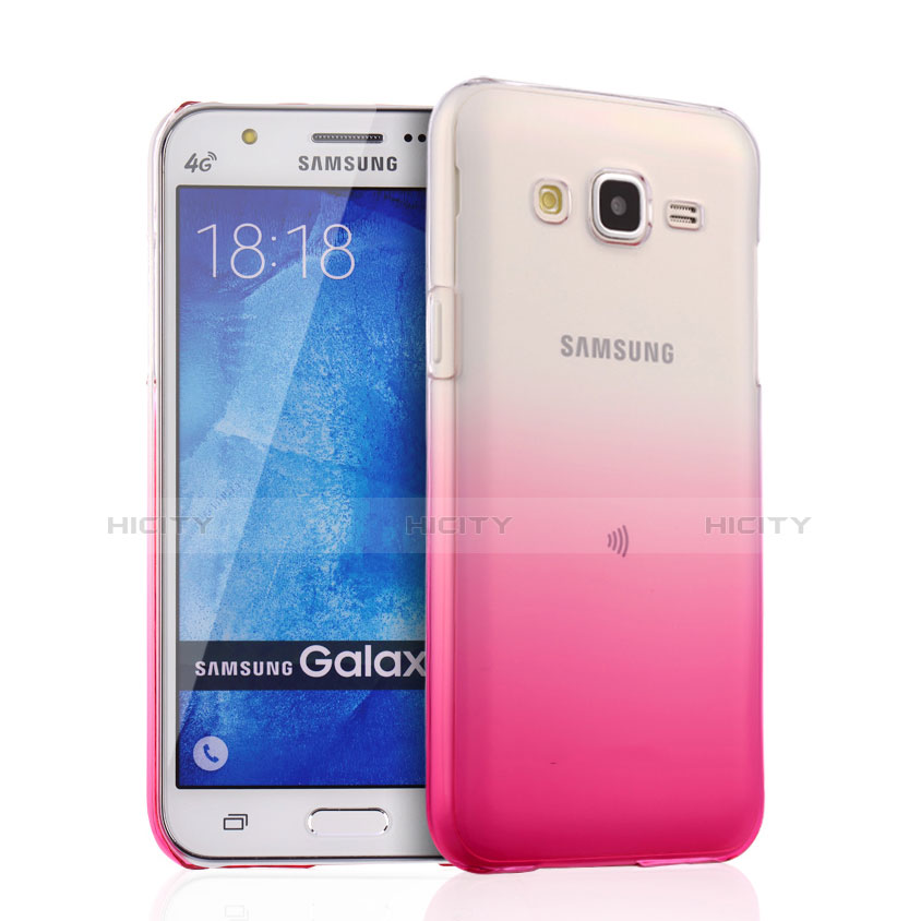 Samsung Galaxy J5 SM-J500F用極薄ソフトケース グラデーション 勾配色 クリア透明 サムスン ピンク