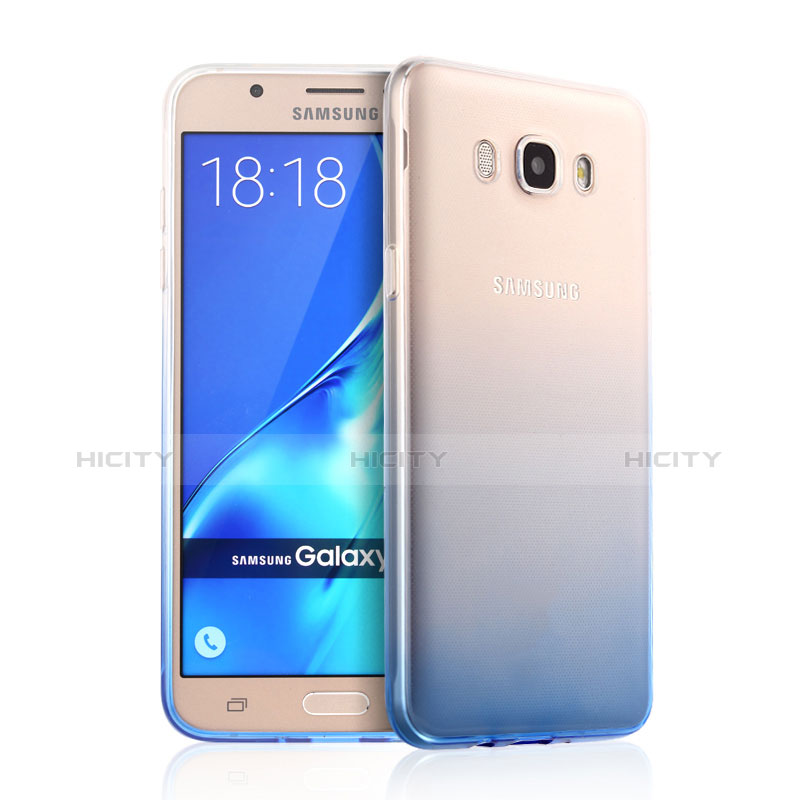 Samsung Galaxy J7 (2016) J710F J710FN用極薄ソフトケース グラデーション 勾配色 クリア透明 サムスン ネイビー